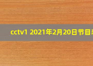 cctv1 2021年2月20日节目表